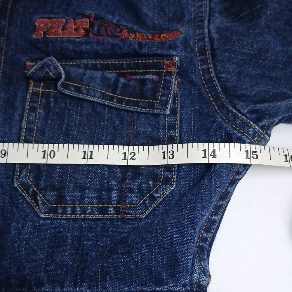 RARE Vintage 90s Phat Farm‎ Denim Jumpsuit One Piece Coveralls 4 KIDS